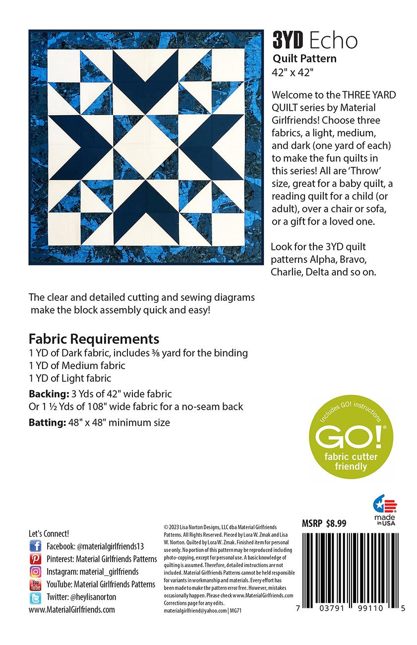 3yd Echo Quilt Pattern