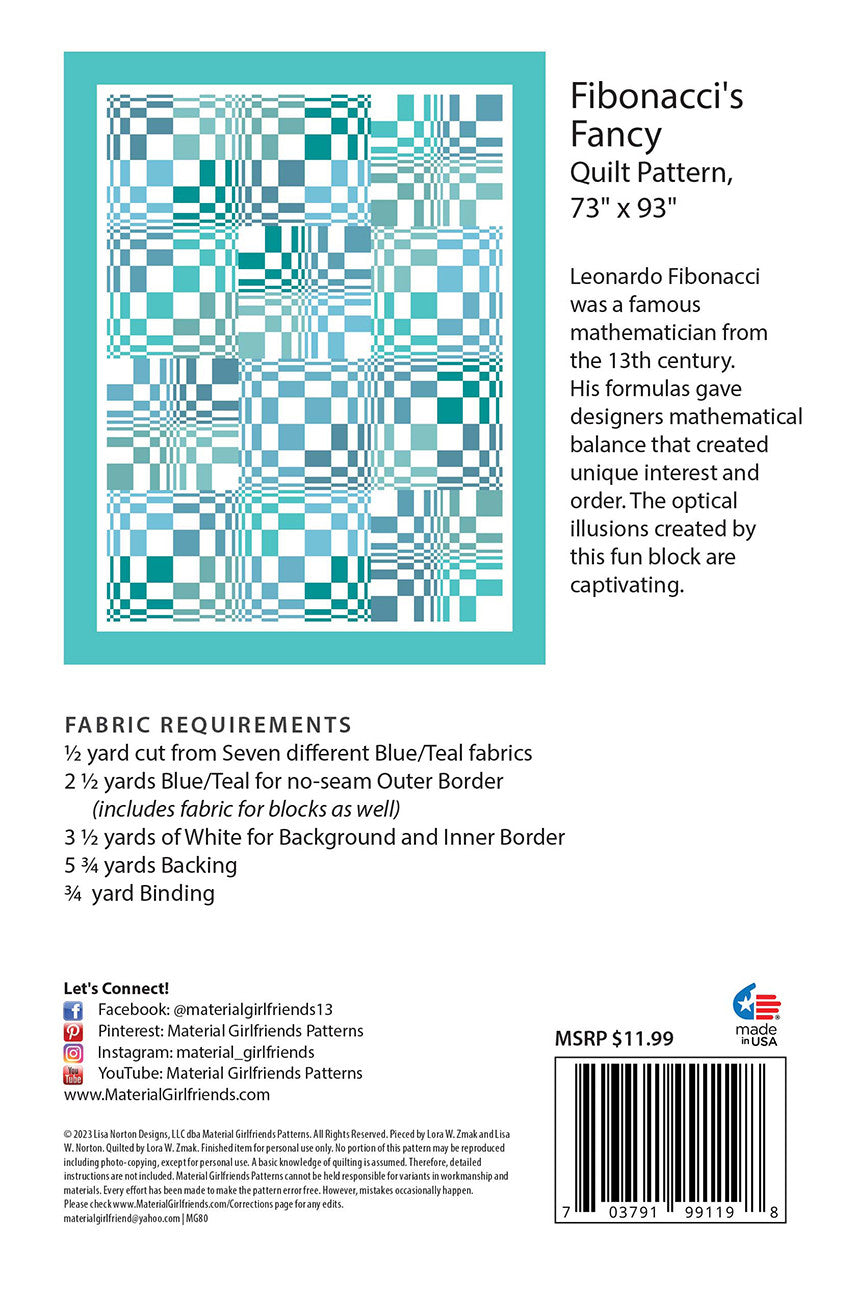 Fibonacci's Fancy Quilt Pattern