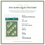 Product Specifications – 3yd Alpha Quilt Pattern