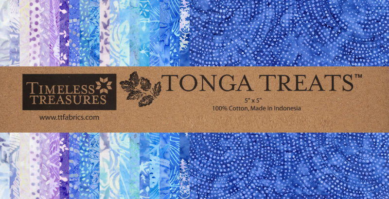 5in Squares Tonga Batik Crystal, 42pcs/bundle