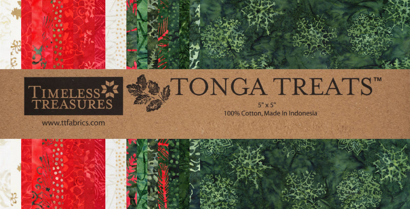 5in Squares Tonga Batik Mistletoe, 42pcs/bundle