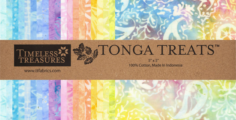 5in Squares Tonga Batik Pastel, 42pcs/bundle