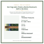 Product Specifications – 5in Squares Tonga Batik Radiant, 42pcs/bundle