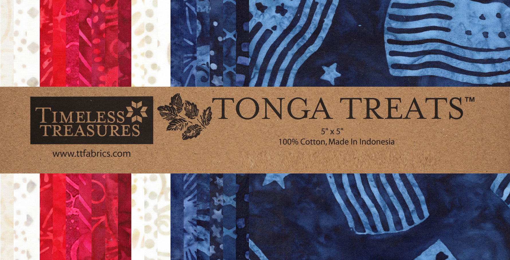 5in Squares, Tonga Batik USA, 20pcs/bundle