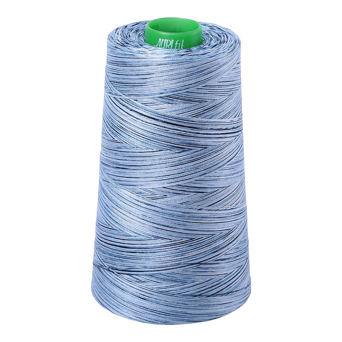 Mako Cotton Embroidery Thread 40wt 5140yds Variegated Stonewash Blues