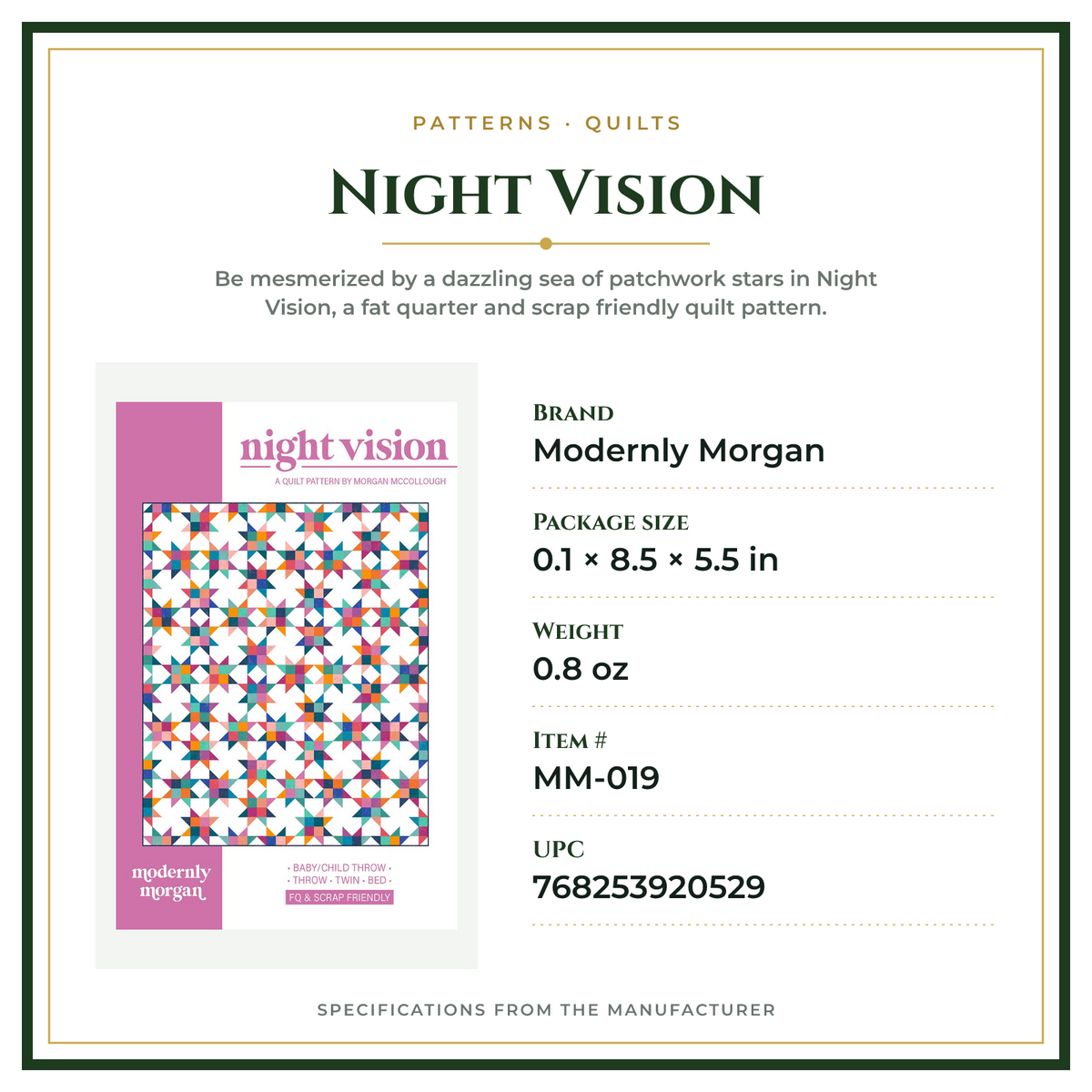 Product Specifications – Night Vision