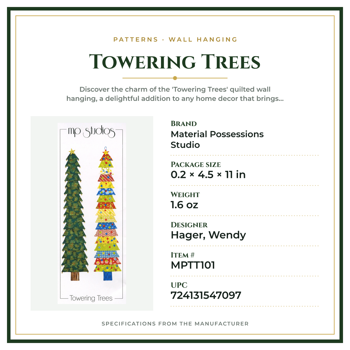 Product Specifications – Towering Trees