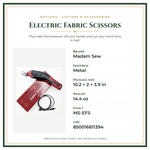 Product Specifications – Electric Fabric Scissors