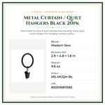 Product Specifications – Metal Curtain / Quilt Hangers Black 20pk