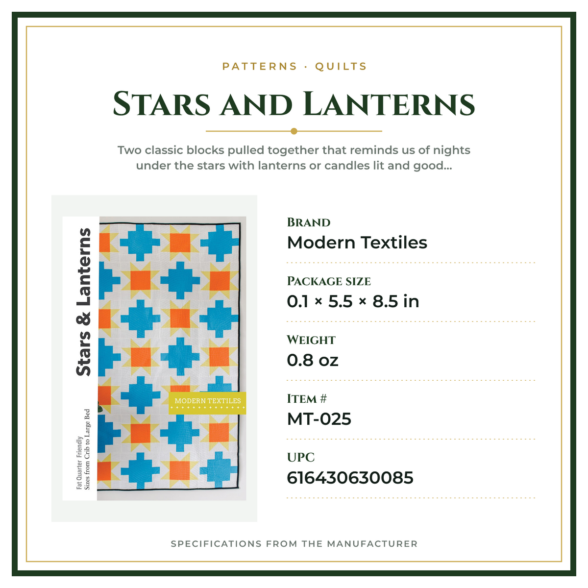 Product Specifications – Stars and Lanterns