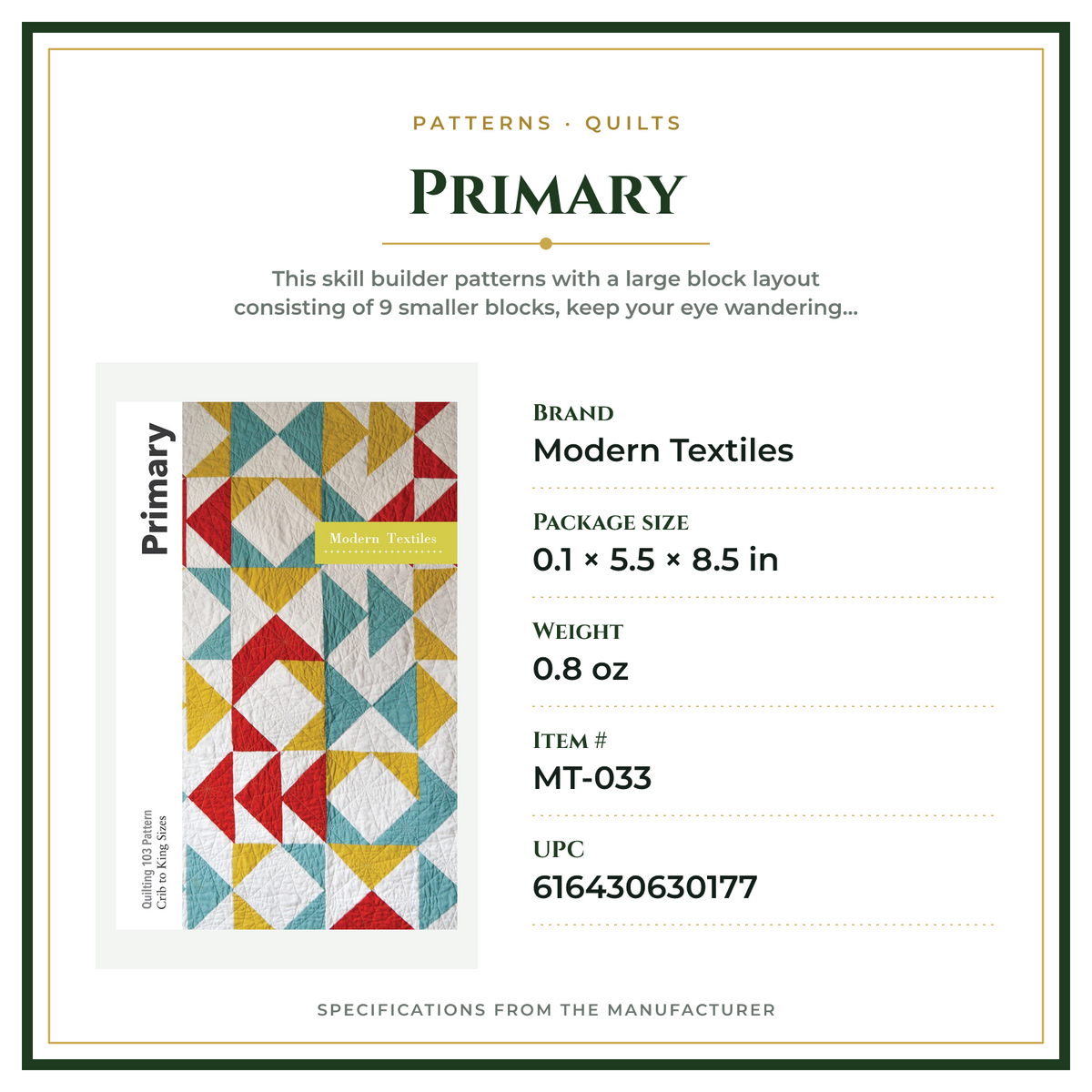 Product Specifications – Primary
