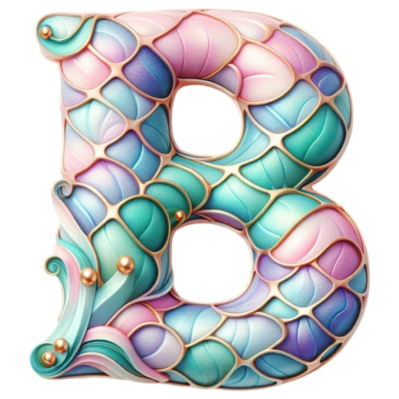 Mermaid Letter B Fabric Panel