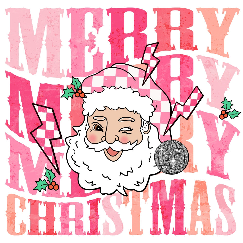 Merry Christmas Santa Wavy Fabric Panel