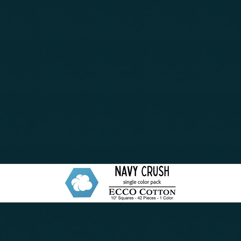 10in Squares Navy Crush 42pcs, 2-4 Pieces of Each Print