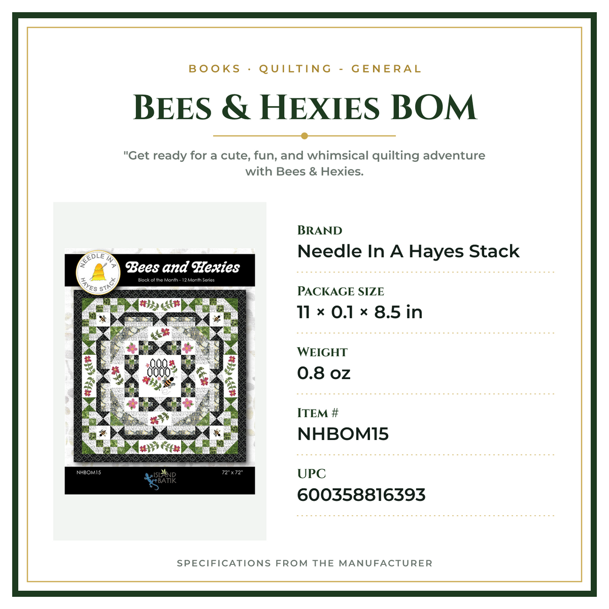 Product Specifications – Bees & Hexies BOM