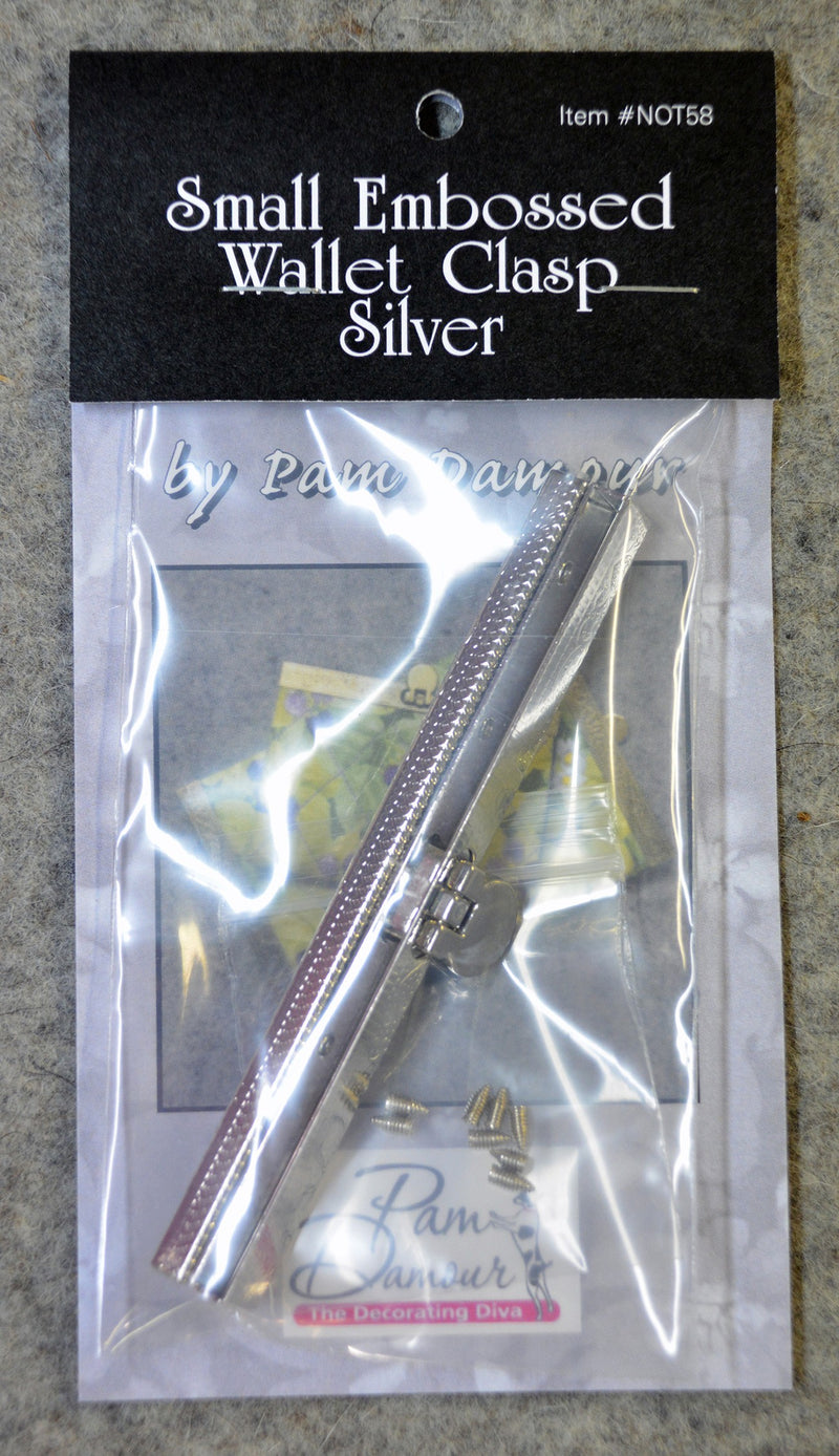 Small embossed wallet clasp silver