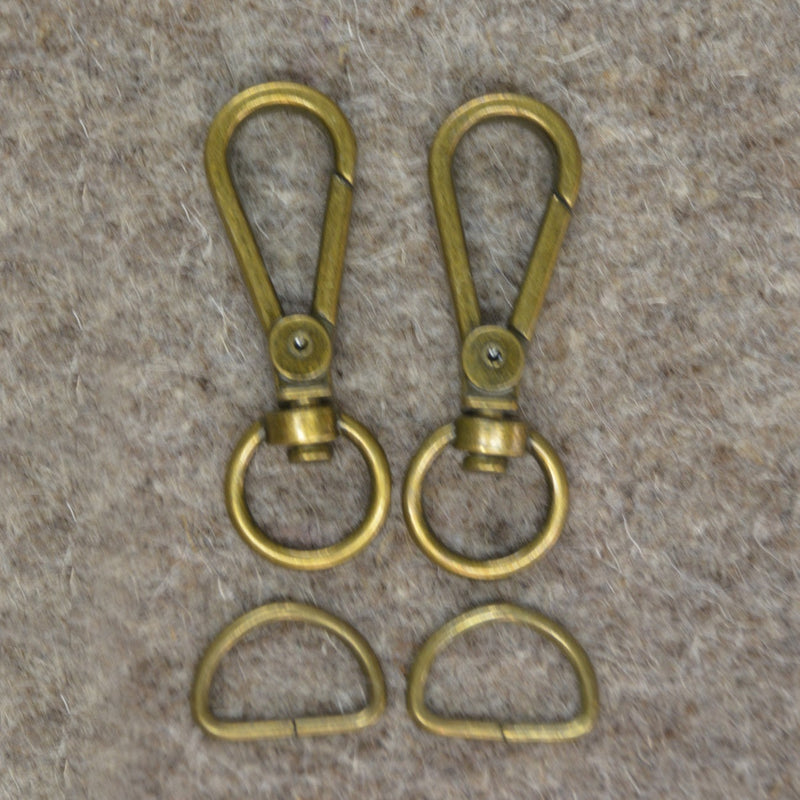 Bronze 1/2in Narrow Back Strap Hardware 4pc