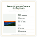 Product Specifications – Smoky Mountain Sunrise 42x17in Panel