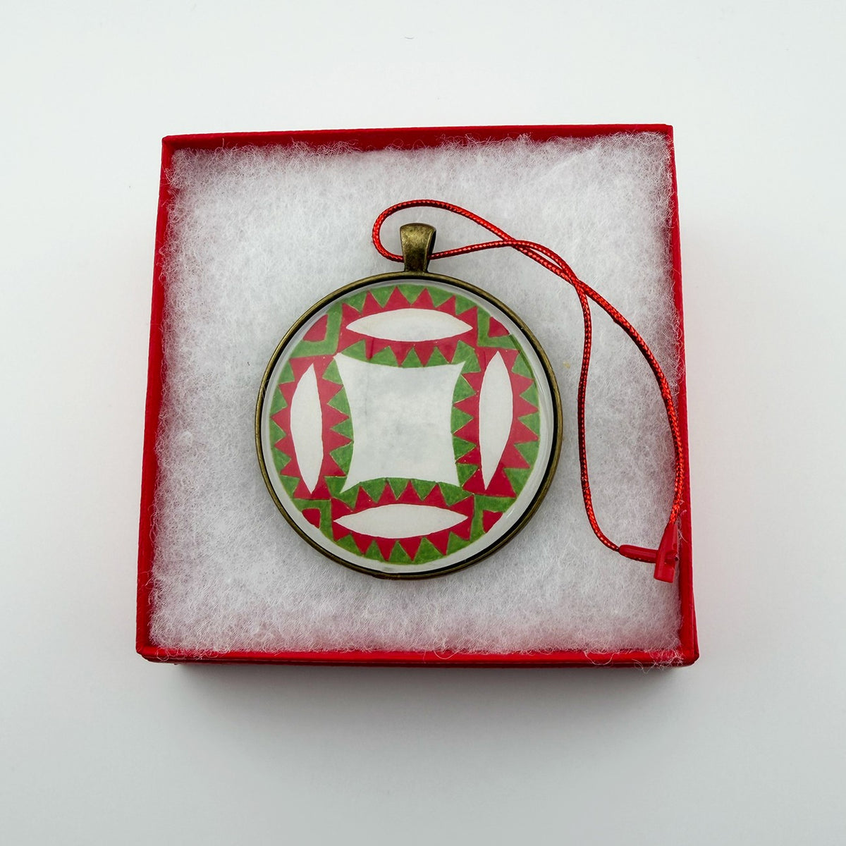 Quilt Christmas Ornament Wedding Ring Design 2