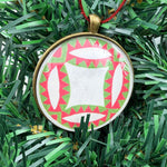 Quilt Christmas Ornament Wedding Ring Design 2