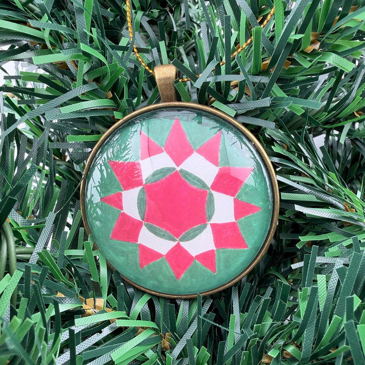 Quilt Christmas Ornament Merry Xmas Star Design 1