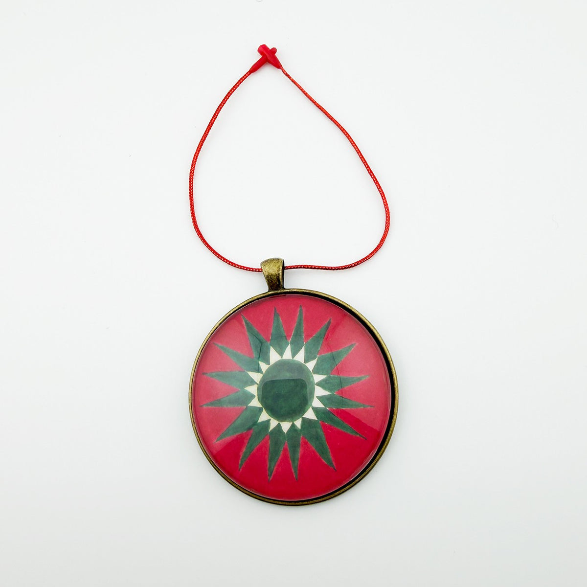 Quilt Christmas Ornament Poinsettia Design 1