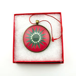 Quilt Christmas Ornament Poinsettia Design 1