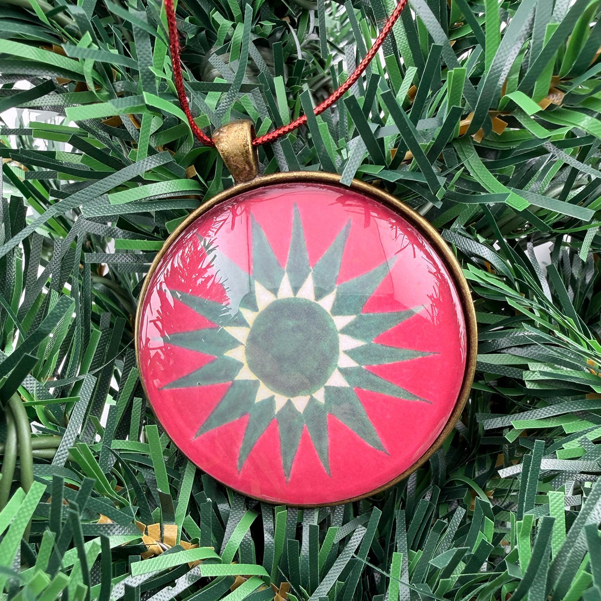 Quilt Christmas Ornament Poinsettia Design 1