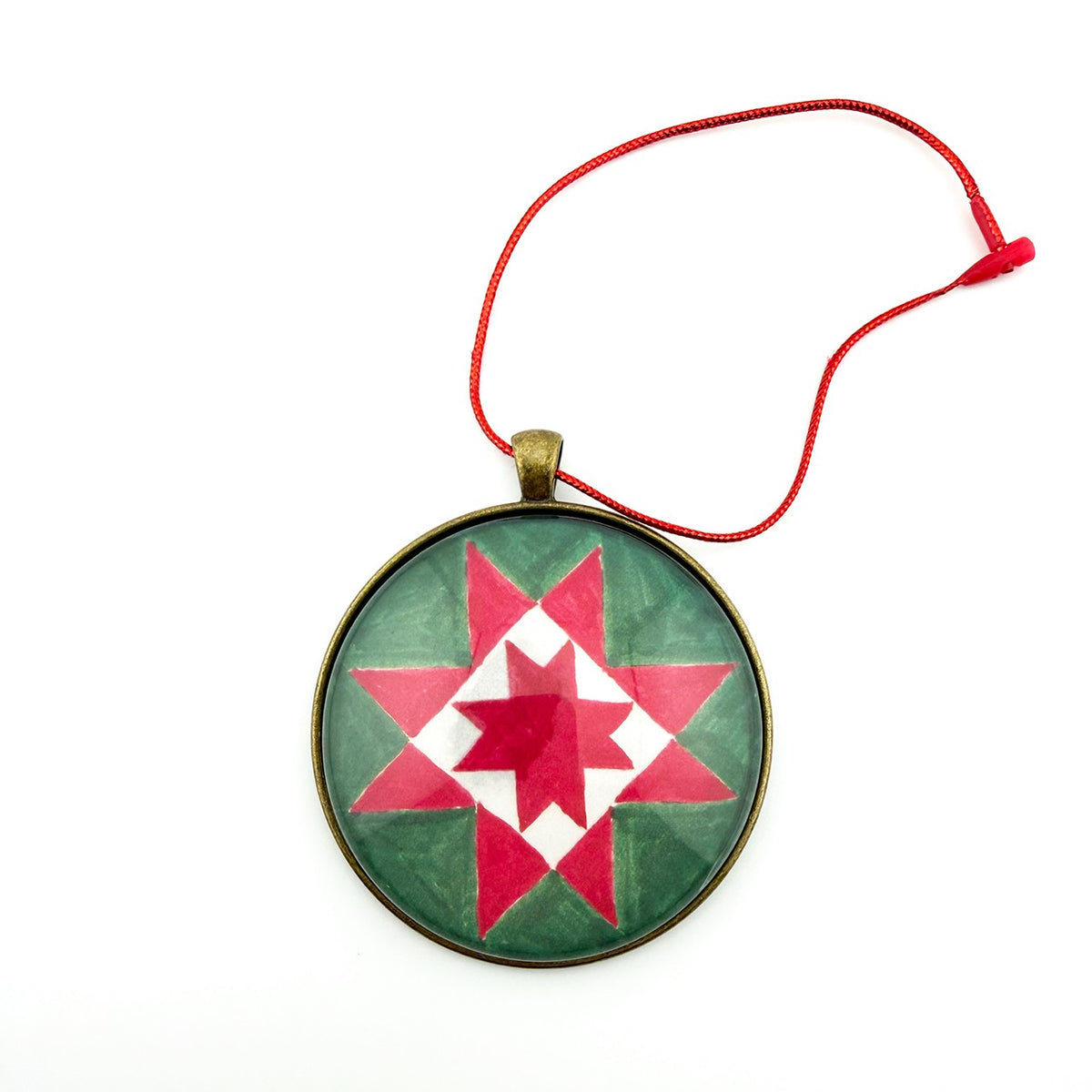Quilt Christmas Ornament Rising Star Design 1