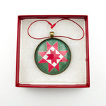 Quilt Christmas Ornament Rising Star Design 1