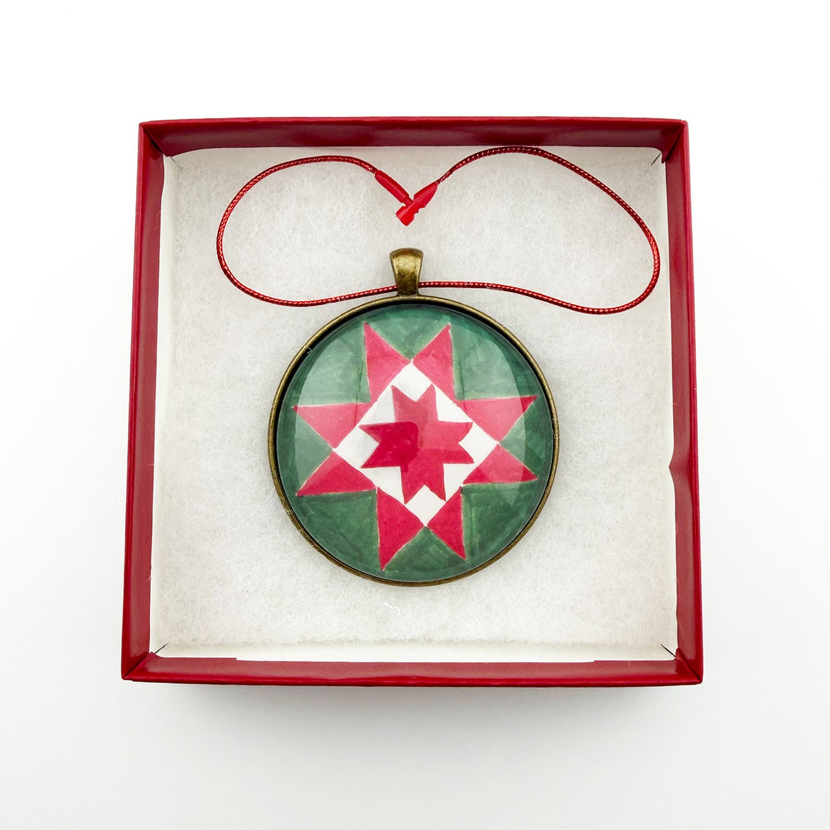 Quilt Christmas Ornament Rising Star Design 1
