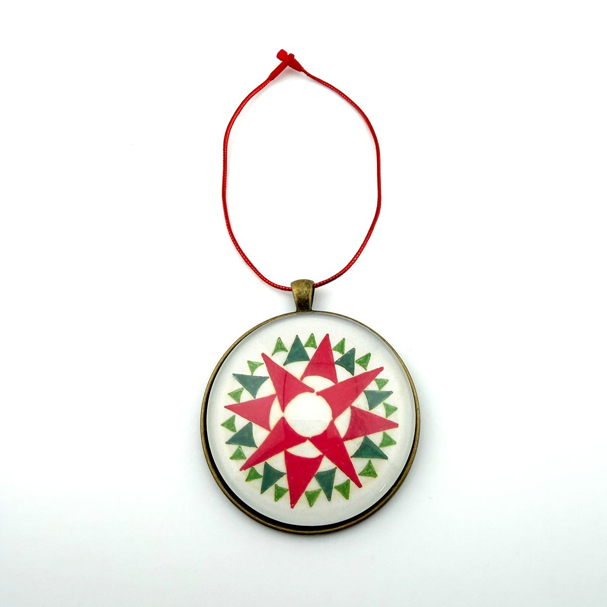 Quilt Christmas Ornament Star Burst Design 1
