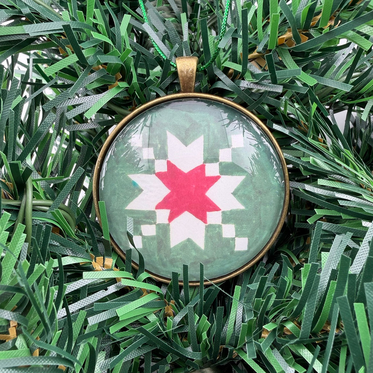 Quilt Christmas Ornament Stepping Stone Design 1