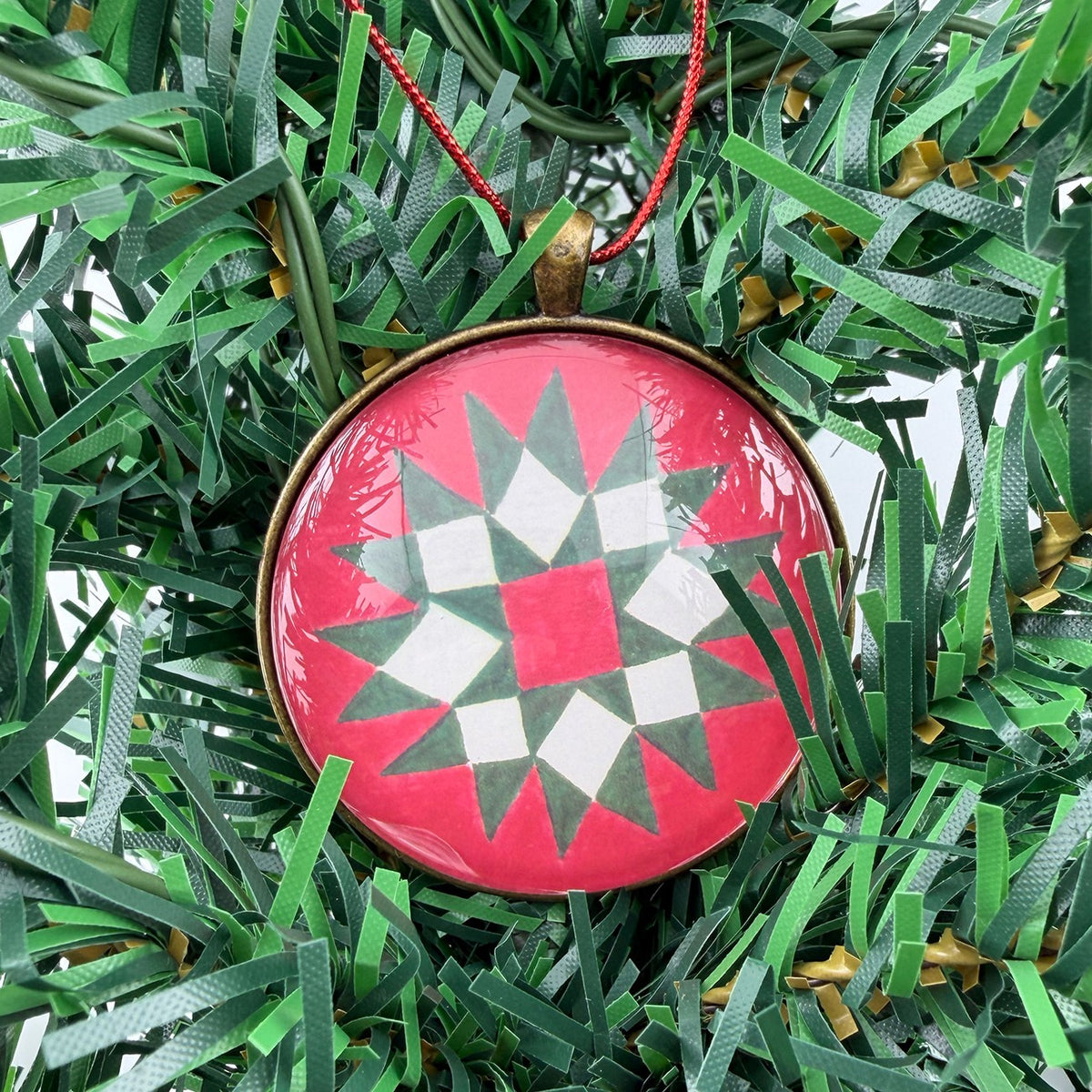 Quilt Christmas Ornament Xmas Wish Upon a Star Design 1