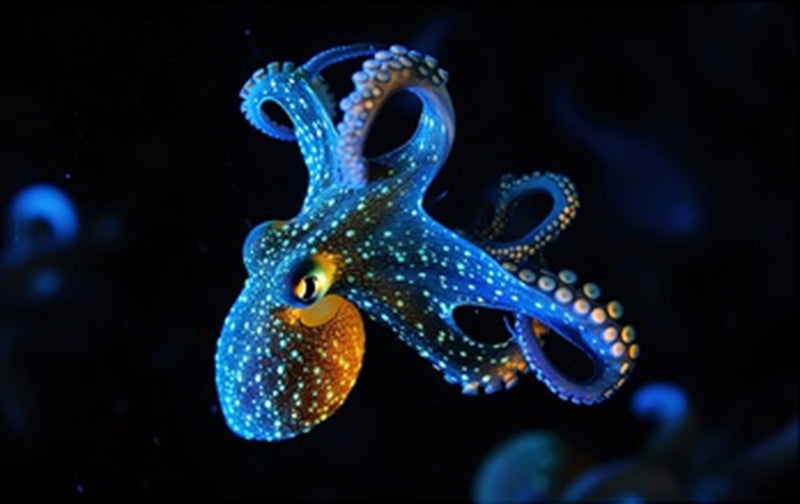 Blue Octopus Panel 20.5in x 17in