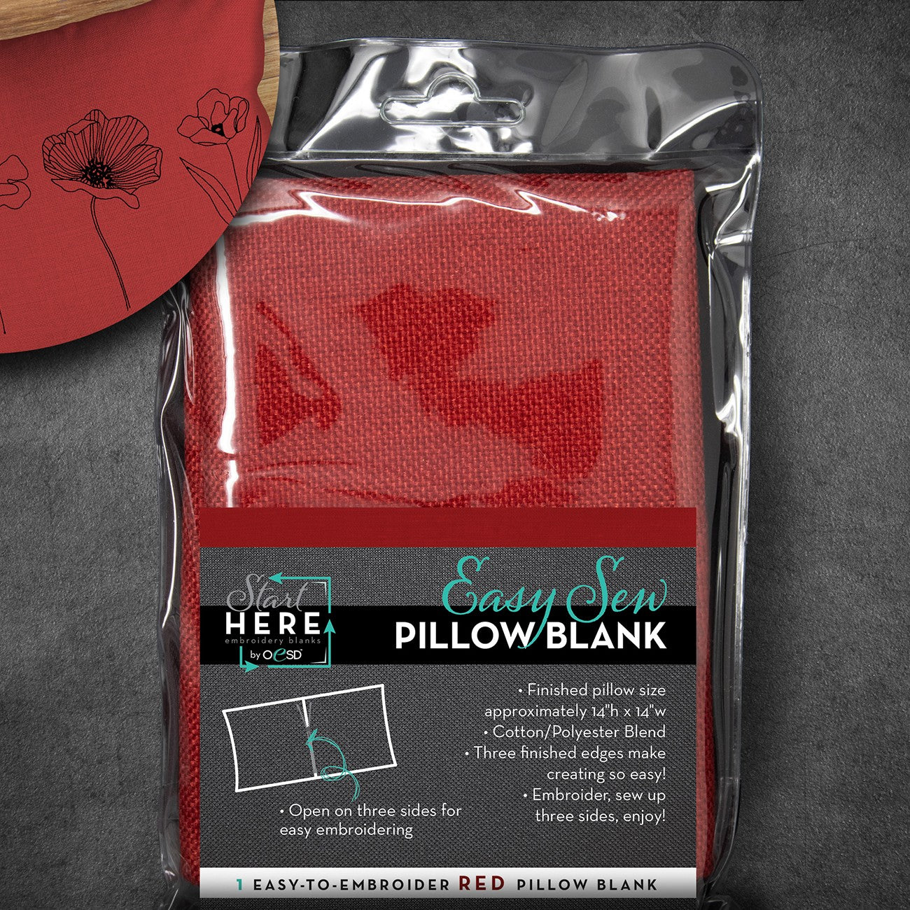 OESD Easy Sew Pillow Blank Red