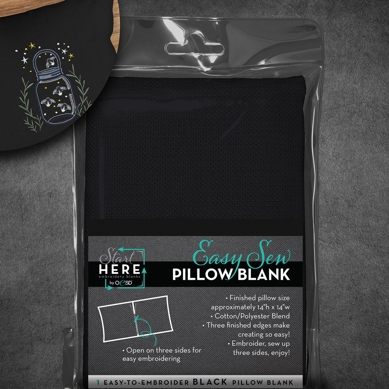 OESD Easy Sew Pillow Blank Black