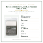 Product Specifications – Blank Greeting Cards & Envelopes Size A6 10pk