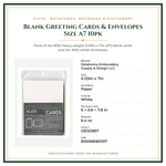 Product Specifications – Blank Greeting Cards & Envelopes Size A7 10pk