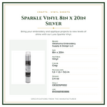 Product Specifications – Sparkle Vinyl 8in x 20in Silver