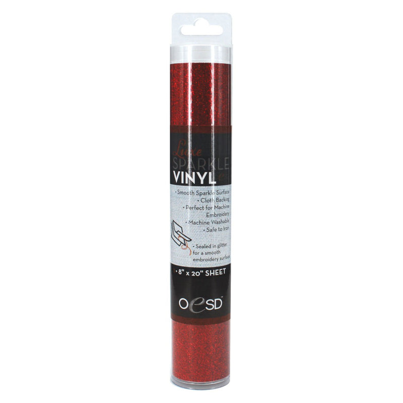 Sparkle Vinyl 8in x 20in Red