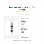 Product Specifications – Sparkle Vinyl 8in x 20in White