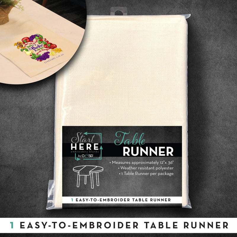 Table Runner 12in x 36in White