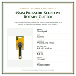 Product Specifications – 45mm Pressure Sensitive Rotary Cutter