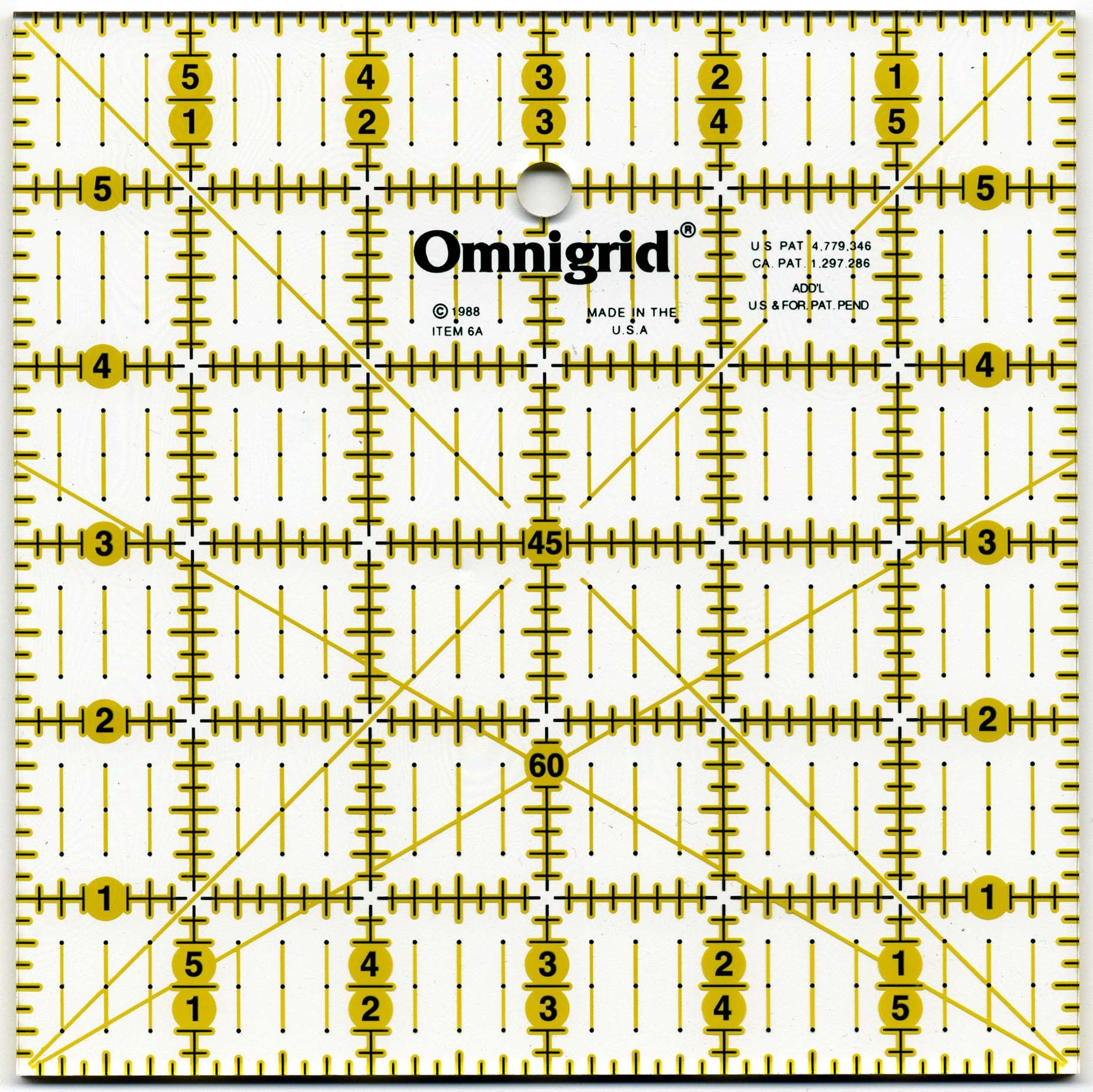 Omnigrid Ruler 6in x 6in With Angles