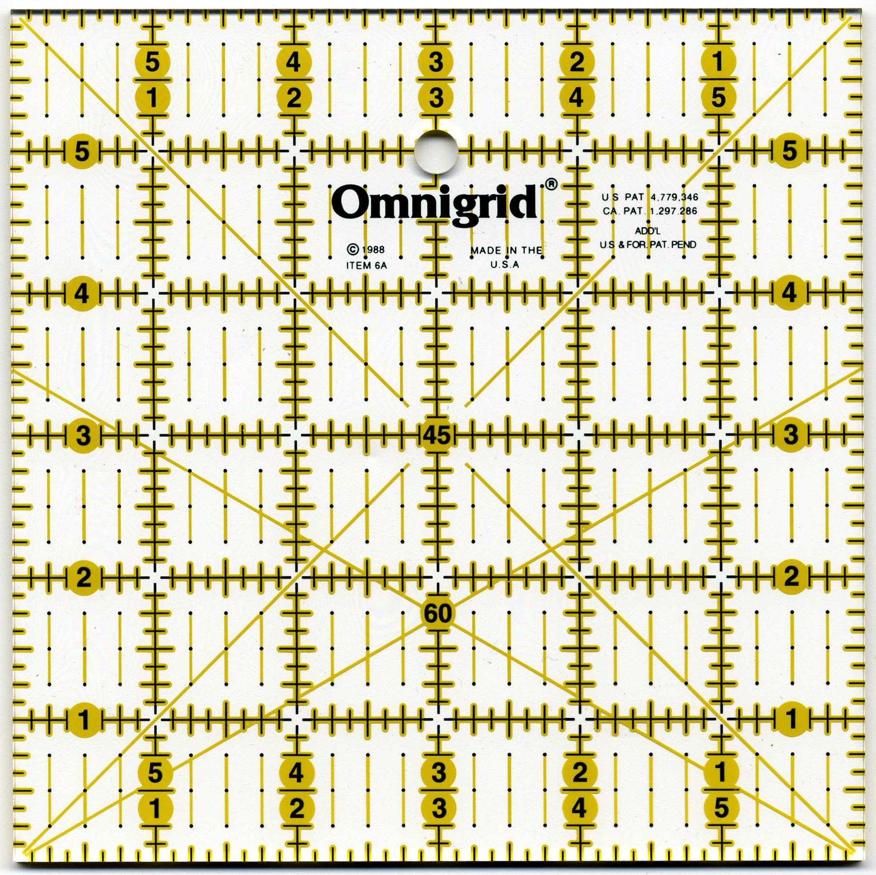 Omnigrid Ruler 6in x 6in With Angles