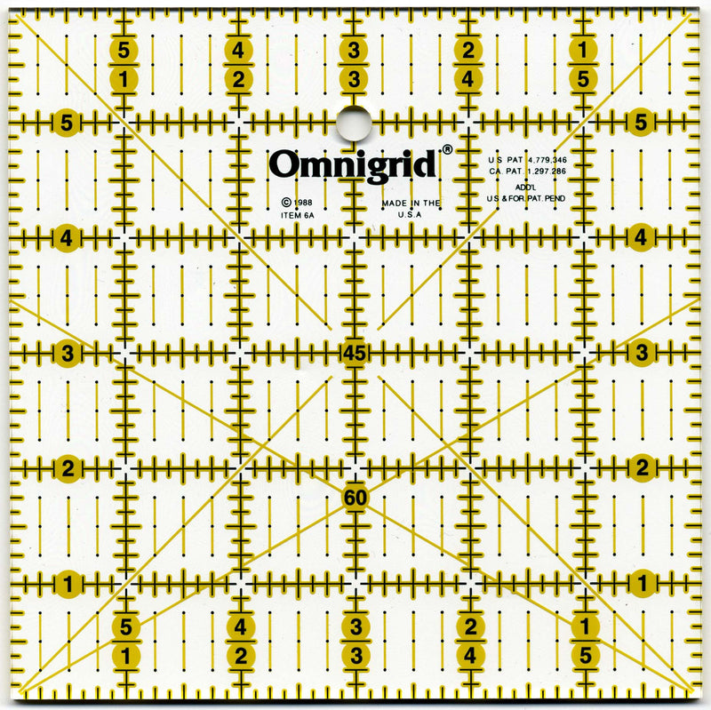 Omnigrid Ruler 6in x 6in With Angles