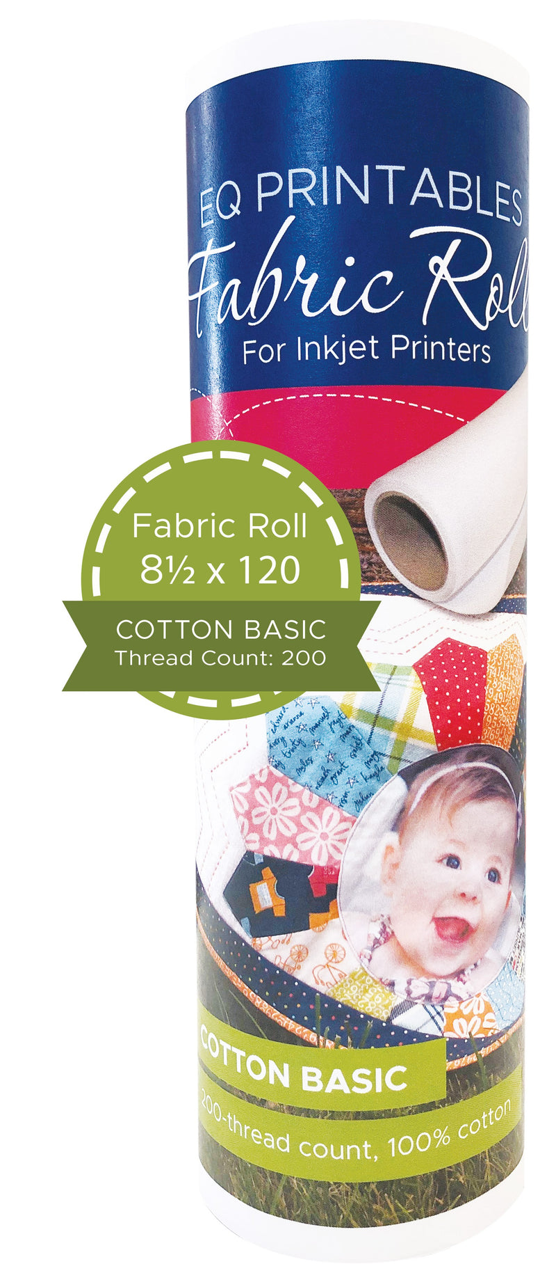 Cotton Printable Fabric Roll 8-1/2in x 120in