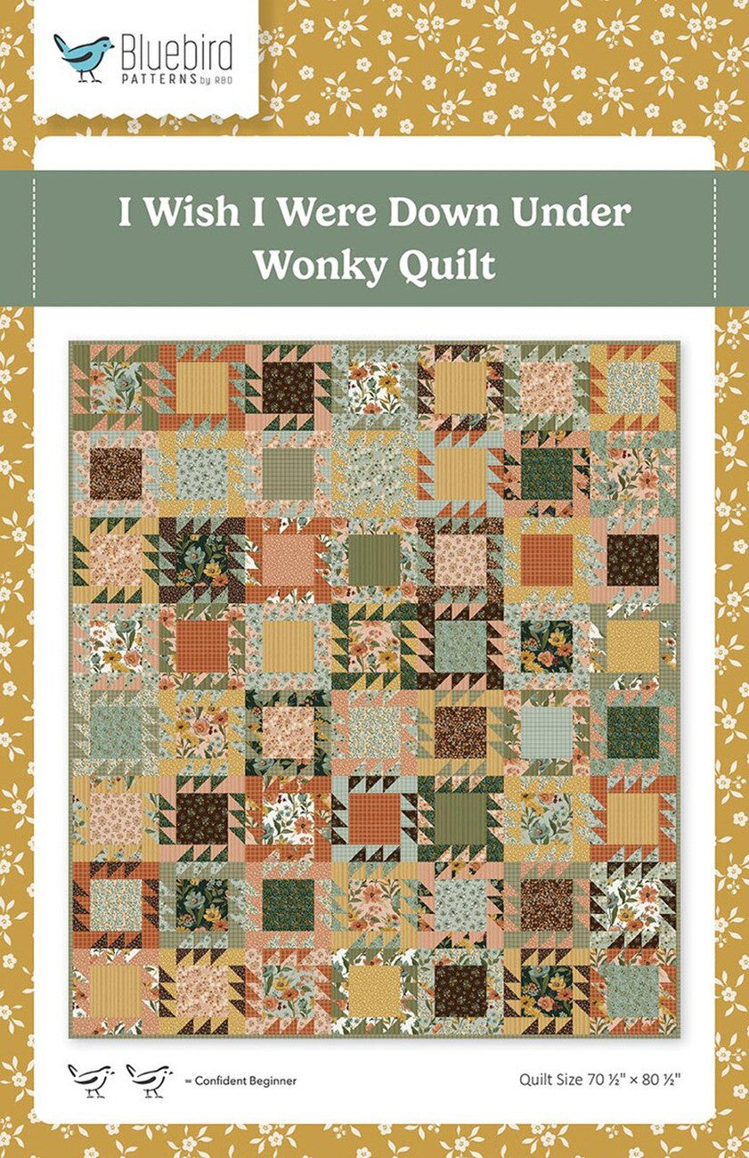 Bluebird Patterns I Wish I Were Down Under Wonky Quilt Pattern