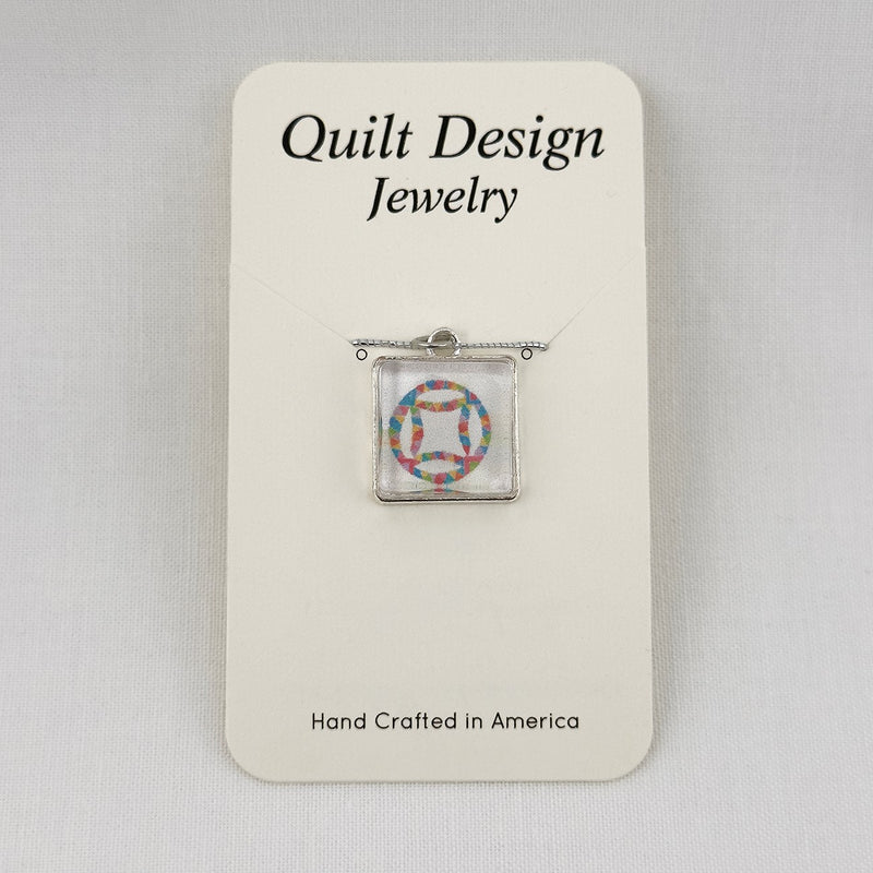 Quilt Pendants Double Wedding Ring Multi-Color